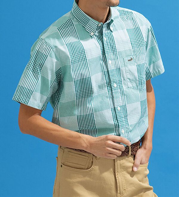 「＜クロコダイル＞チェック柄半袖シャツ（メンズシャツ）」｜詳細画像
