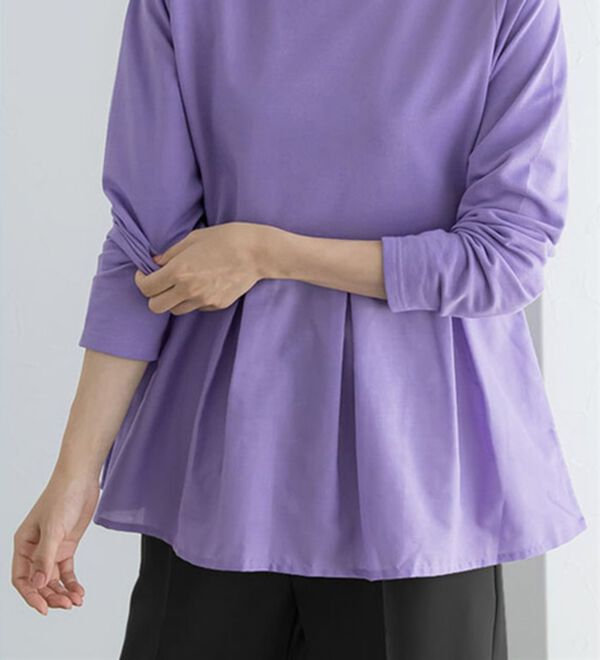 Pierrot（ピエロ）の「ライトスウェットタックデザインプルオーバー（カットソー）」｜詳細画像