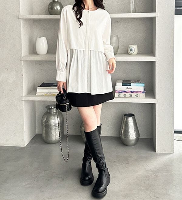 GeeRA（ジーラ）の「羽織にもなる！ペプラムシャツチュニック（チュニック）」｜詳細画像