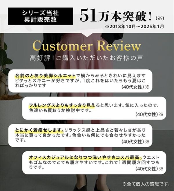 RANAN（ラナン）の「美脚シルエットクロップドパンツ（フルレングスパンツ）」｜詳細画像