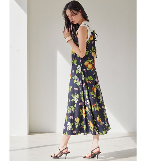 RANAN（ラナン）の「トロピカルプリントギャザーキャミワンピ（プリントワンピース）」｜詳細画像