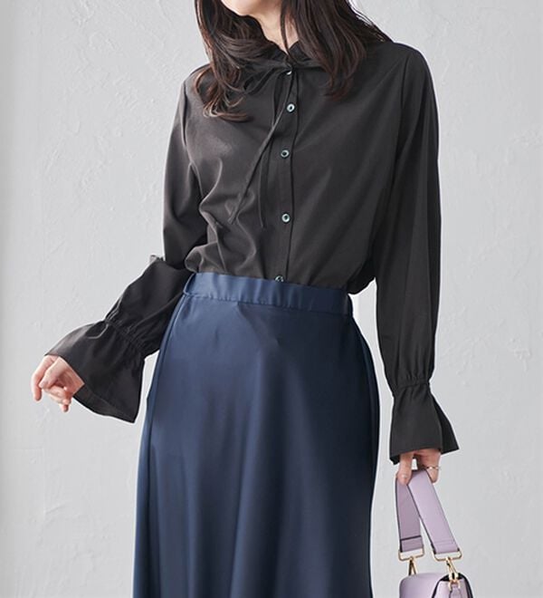 RANAN（ラナン）の「プチフリルリボン付きブラウス（ブラウス）」｜詳細画像