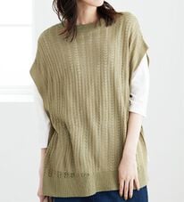 BELLUNA（ベルーナ）の「サイドリボン使いニットベストアンサンブル（アンサンブル）」