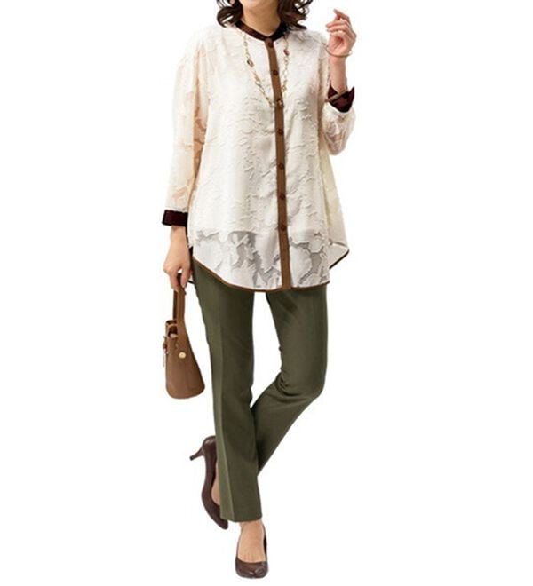 ルフラン（ルフラン）の「シアー素材のブラウスジャケット（シャツ）」｜詳細画像