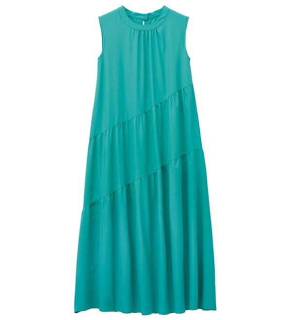 RANAN（ラナン）の「ひんやり裏地付！ななめティアードワンピ（その他ワンピース）」｜ブルー