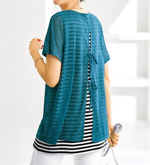 BELLUNA（ベルーナ）の「後ろリボンデザイン振り向き美人チュニック（チュニック）」｜詳細画像