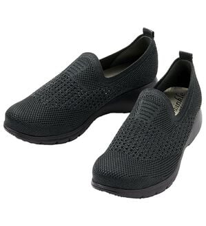 ルフラン（ルフラン）の「ラインストーン付ニットシューズ（パンプス）」｜ブラック