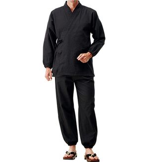 「蜂巣織作務衣（メンズ和装・浴衣・和装グッズ）」｜ブラック