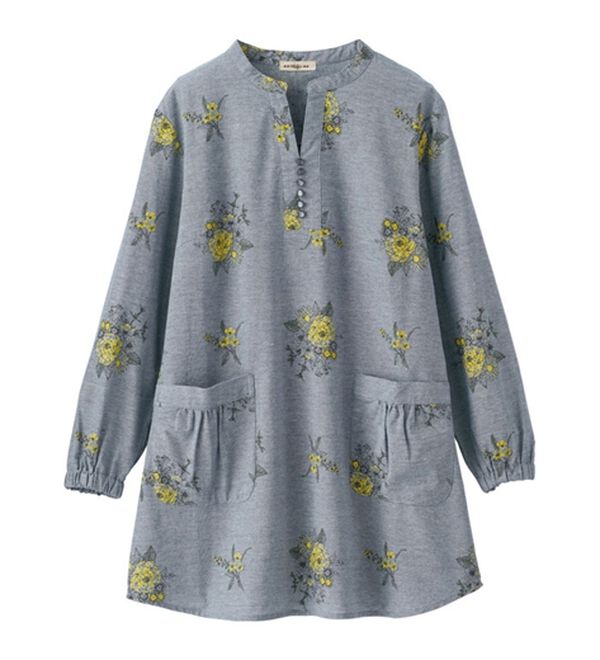 BELLUNA（ベルーナ）の「綿１００％平織りしっかり素材かっぽうチュニック（パジャマ・ルームウェア）」｜詳細画像