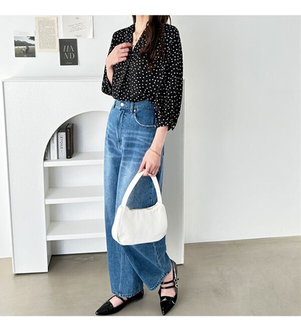 GeeRA（ジーラ）の「シルエットきれい！上品7分袖デザインブラウス（ブラウス）」｜詳細画像