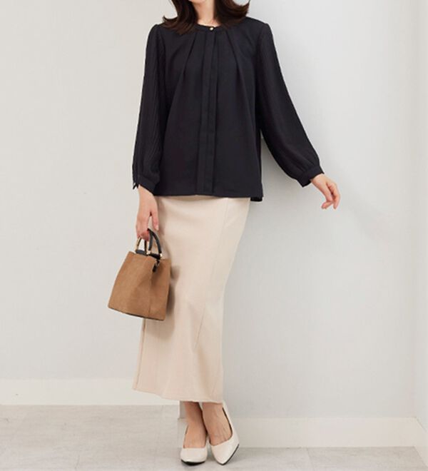 BELLUNA（ベルーナ）の「＜セレモニースタイル＞袖プリーツデザインブラウス（ブラウス）」｜詳細画像