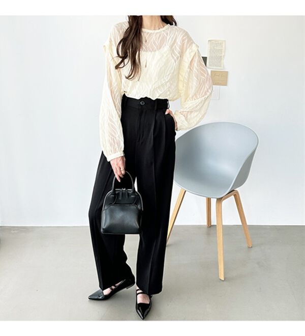 GeeRA（ジーラ）の「２ＷＡＹシアージャカードブラウス（ブラウス）」｜詳細画像