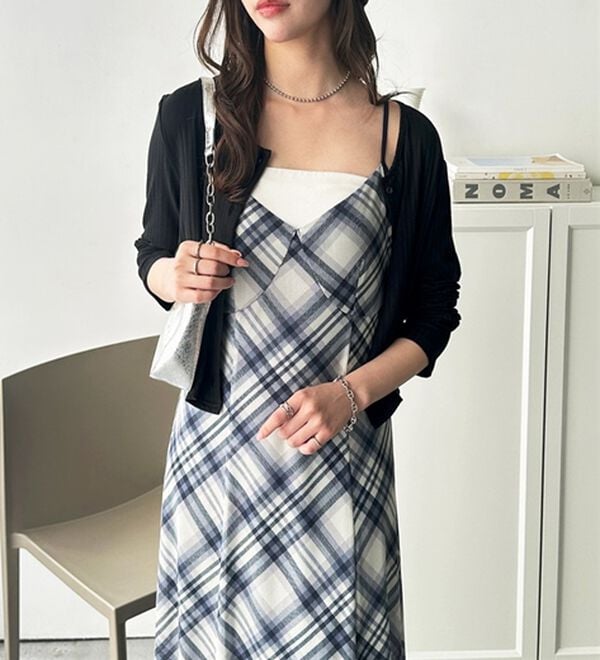 GeeRA（ジーラ）の「シアーチェックキャミワンピース（その他ワンピース）」｜詳細画像