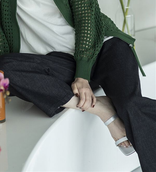 BELLUNA（ベルーナ）の「ヒンヤリ冷感！ライトオンスジーンズ（ワイドバギー）（ワイドパンツ・ガウチョ）」｜詳細画像