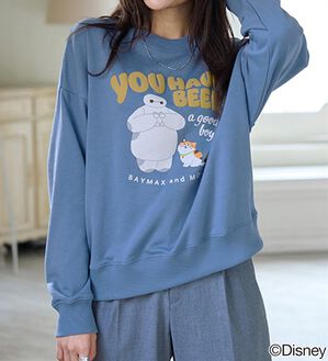 BELLUNA（ベルーナ）の「＜Ｄｉｓｎｅｙ＞【ベイマックス】部分発泡プリント裏毛ゆったりトレーナー（トレーナー・スウェット）」｜スモークブルー