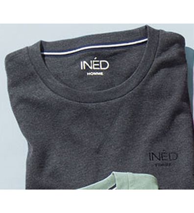 「＜イネド＞綿１００％ゆったり６分袖ライトトレーナー（メンズトレーナー）」