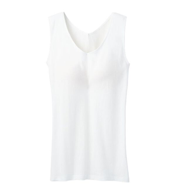 「ひんやり綿100％背中フリー　カップ付きインナー　【ＭＶＳ】（ブラトップ・カップ付きインナー）」｜詳細画像