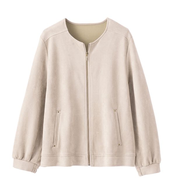 BELLUNA（ベルーナ）の「スエード調素材ノーカラージャケット（ノーカラージャケット）」｜詳細画像