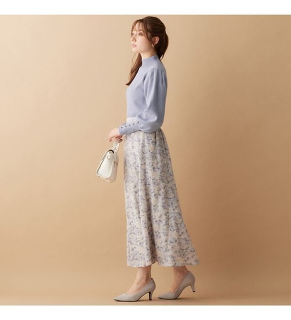 alotta（アロッタ）の「ゴールドボタンパフ袖もっちりニット（ニット・セーター）」｜詳細画像