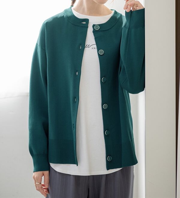 BELLUNA（ベルーナ）の「《快適Ｌａｂ．》洗える！軽い！配色使いニットカーディガン（ニットカーディガン）」｜詳細画像