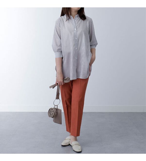 BELLUNA（ベルーナ）の「シアーストライプ素材シャツチュニック（シャツ）」｜詳細画像