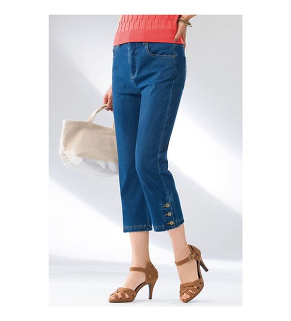 ルフラン（ルフラン）の「【３本組】さらっと快適！のびのびジーンズ　サブリナ（クロップドパンツ）」｜詳細画像