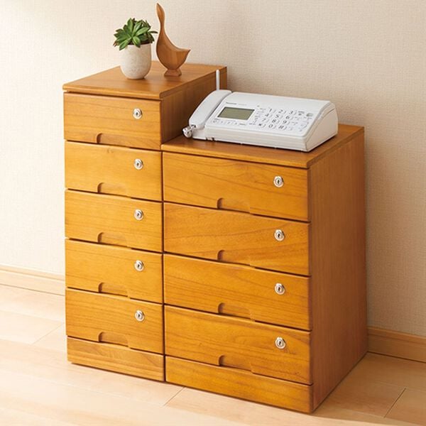 全段鍵付！天然木リビングチェスト - ベルーナ【公式】