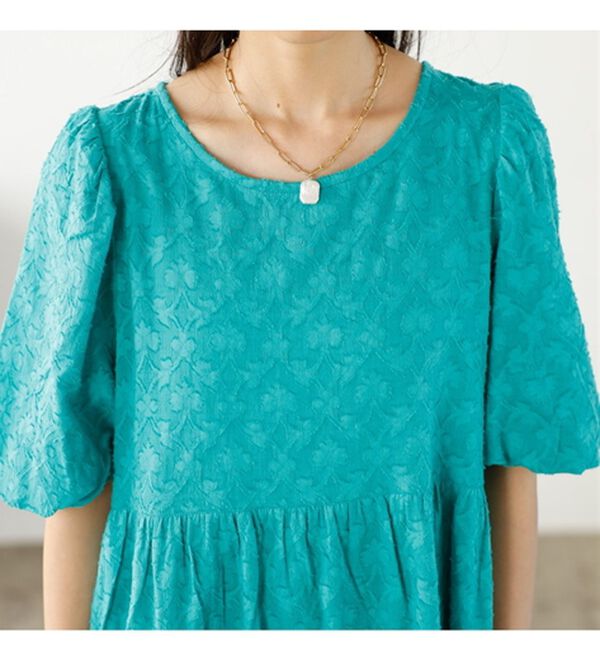 GeeRA（ジーラ）の「ジャカードパフスリーブワンピース（その他ワンピース）」｜詳細画像