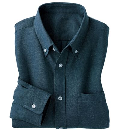 「シンプル＆プラス　お手入れ簡単オックスフォードシャツ（メンズシャツ）」