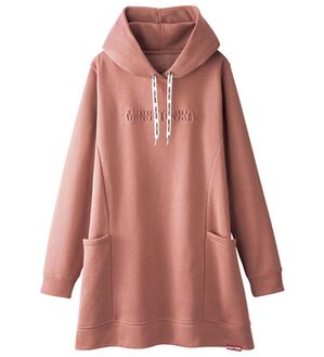 BELLUNA（ベルーナ）の「＜ミネトンカ＞裏起毛フードチュニック（チュニック）」｜ピンク