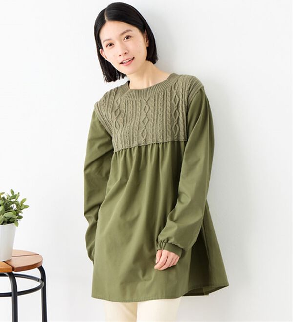 Viola e Viola（ヴィオラ エ ヴィオラ）の「ケーブルニットドッキングチュニック（チュニック）」｜詳細画像