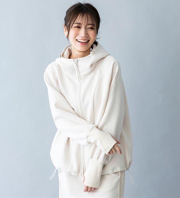 BELLUNA（ベルーナ）の「【ＳＭＡＲＴ　ＥＣＯ　ＪＥＲＳＥＹ】ダブルジップ切替パーカー（パーカー）」｜詳細画像