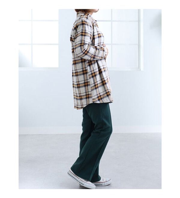 BELLUNA（ベルーナ）の「裏フリース素材チェック柄シャツジャケット（シャツ）」｜詳細画像