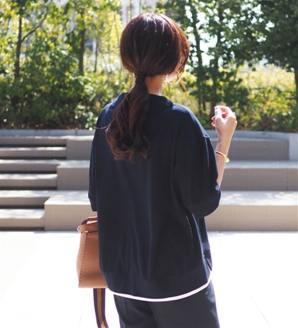 BELLUNA（ベルーナ）の「ワイドネックデザイン重ね着風プルオーバー（カットソー）」｜詳細画像