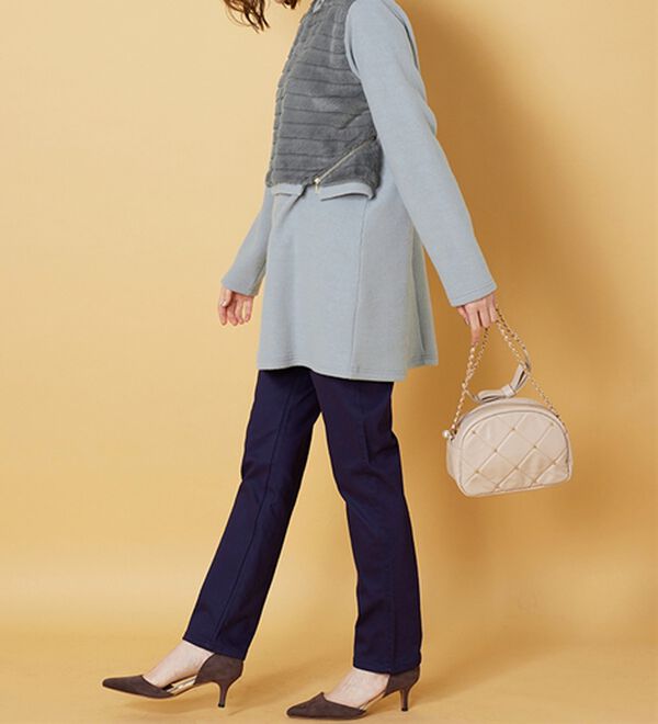 BELLUNA（ベルーナ）の「サイドジッパー付ファー切替チュニック（チュニック）」｜詳細画像