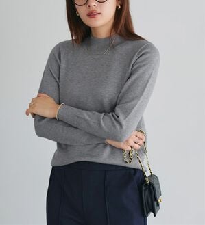 Pierrot（ピエロ）の「【Ｍ～３Ｌ】プレミアムカシミヤタッチハイネックニット（ニット・セーター）」｜杢チャコール