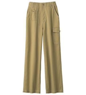 ルフラン（ルフラン）の「柔らか楽ちん！ポケットデザインパンツ（フルレングスパンツ）」｜ベージュ