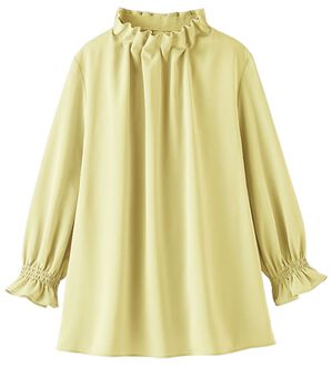 BELLUNA（ベルーナ）の「着脱楽々！タックデザインブラウス（ブラウス）」｜イエロー