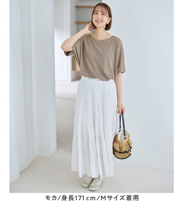 Viola e Viola（ヴィオラ エ ヴィオラ）の「ひんやり多機能ランダムテレコドルマントップス（カットソー）」｜詳細画像