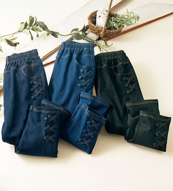 ルフラン（ルフラン）の「【３本組】かわいさ自慢のやわらかデニム（フルレングスパンツ）」｜3本組