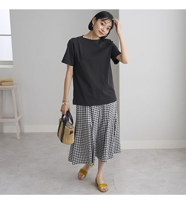 BELLUNA（ベルーナ）の「艶やか綿１００％シンプルプルオーバー（カットソー）」｜詳細画像