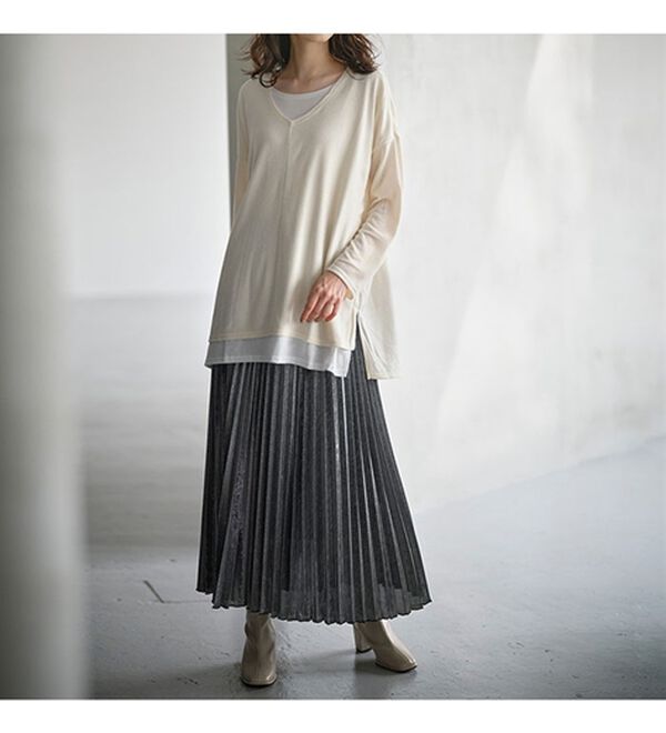 RANAN（ラナン）の「シャイニープリーツスカート（ロングスカート）」｜詳細画像