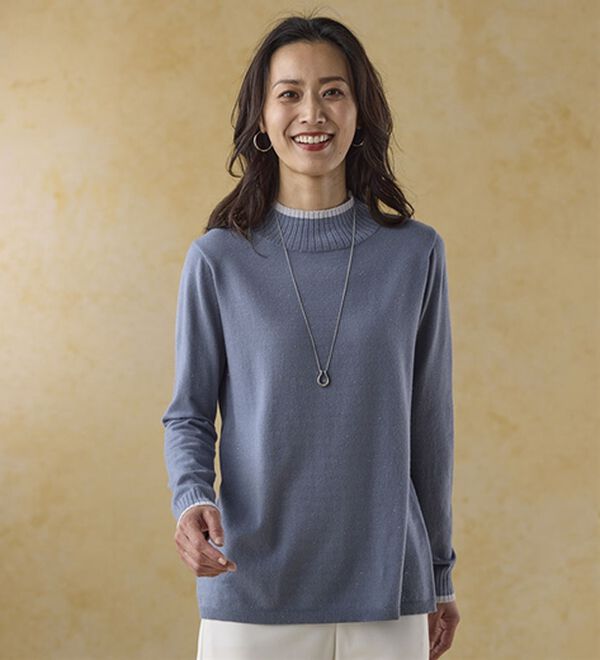 BELLUNA（ベルーナ）の「チクチクしない！ラメ入りウォッシャブルセーター（ニット・セーター）」｜詳細画像