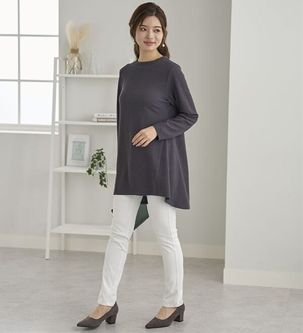BELLUNA（ベルーナ）の「ふくれ素材フレアーデザインストレッチチュニック（チュニック）」｜詳細画像