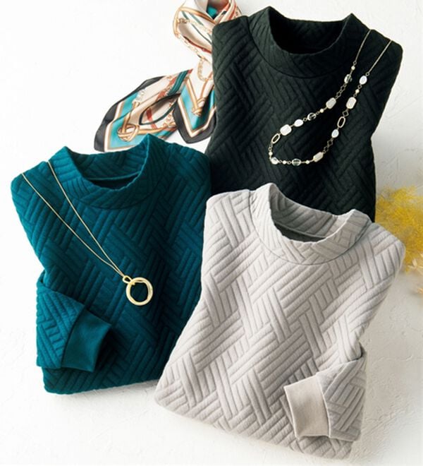 ルフラン（ルフラン）の「【３色組】ふくれジャカード釦使いチュニック（チュニック）」｜3色組