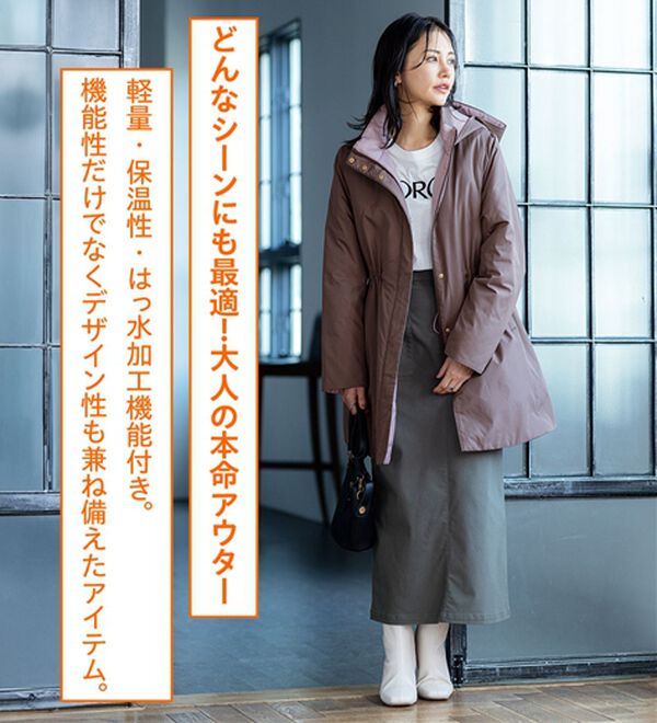 BELLUNA（ベルーナ）の「Ａｉｒｙ　＆Ｗａｒｍ　あったか軽量デザインコート（ロングコート）」｜詳細画像