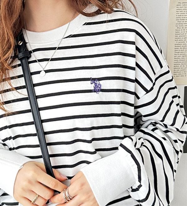 GeeRA（ジーラ）の「【Ｕ．Ｓ．　ＰＯＬＯ　ＡＳＳＮ．】配色ラインロンＴ（カットソー）」｜詳細画像