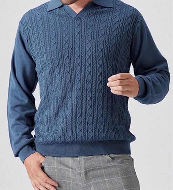 「お悩み解消！お手入れ簡単ニットポロシャツ（メンズニット・セーター）」｜詳細画像
