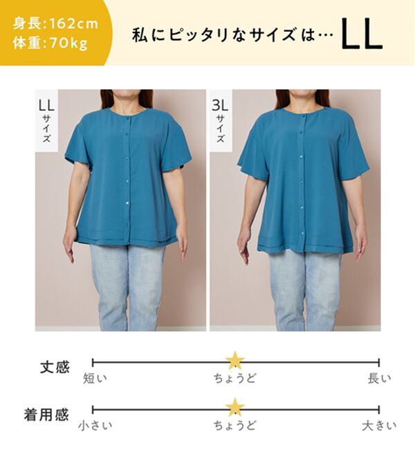 Viola e Viola（ヴィオラ エ ヴィオラ）の「さらさらＥＡＳＹ　Ａラインブラウス（チュニック）」｜詳細画像