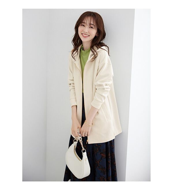 BELLUNA（ベルーナ）の「フードデザインとろみ素材ジップアップパーカー（パーカー）」｜詳細画像